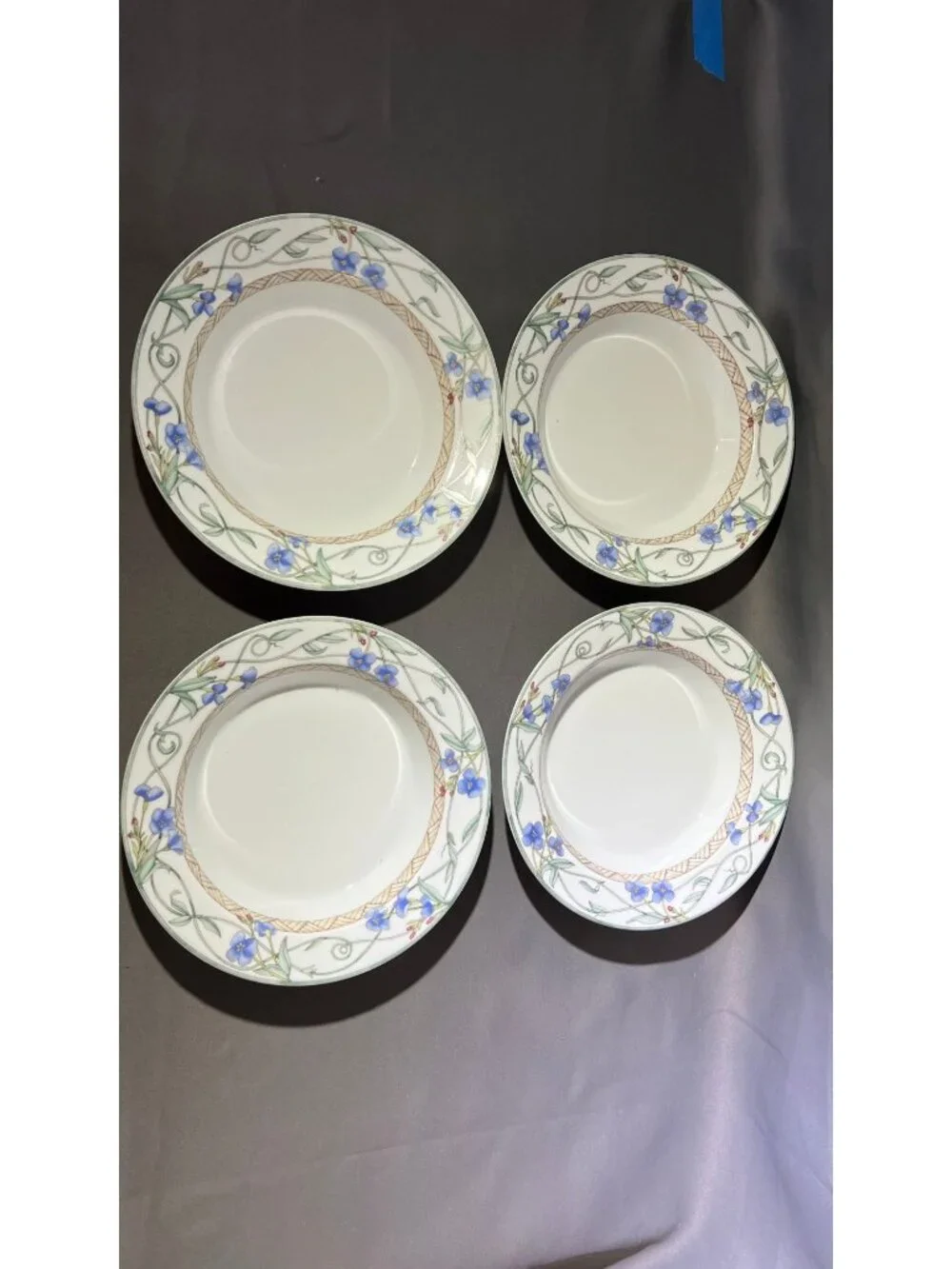 Dansk Umbrian Flowers Rimmed Soup/Pasta Bowl Set Of 4